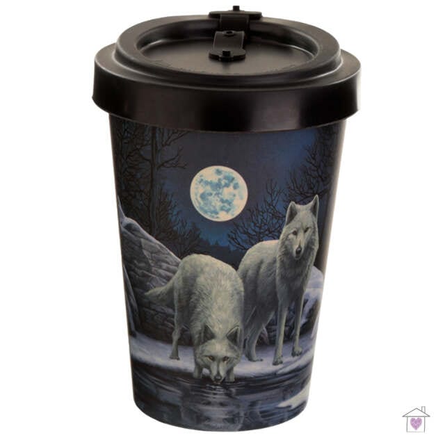 Warriors of Winter Lisa Parker Wolf Bamboo Travel Mug - Image 2