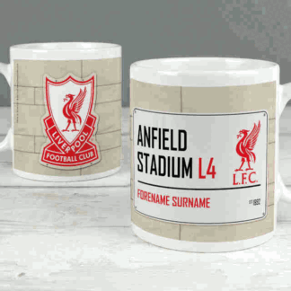 Personalised Football Stadium Street Sign Mugs