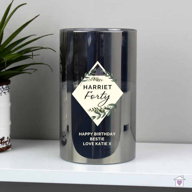 Personalised Festive Smoked Glass LED Candle - Image 3