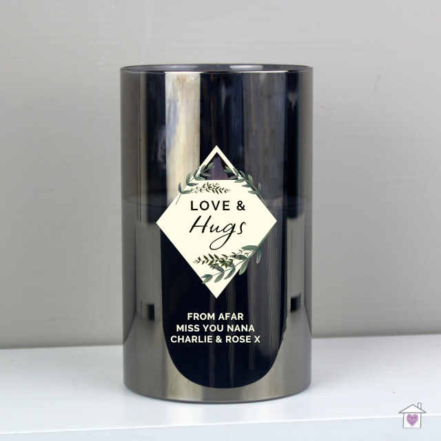 Personalised Festive Smoked Glass LED Candle - Image 4