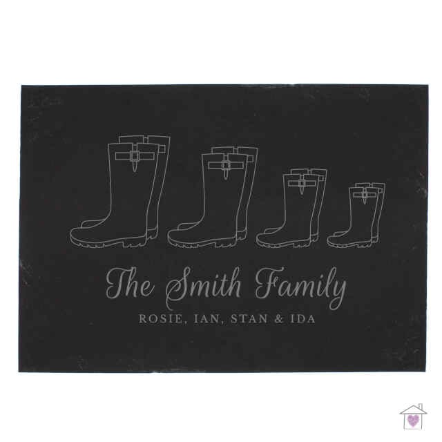 Personalised Welly Boot Family of Four Slate - Image 2