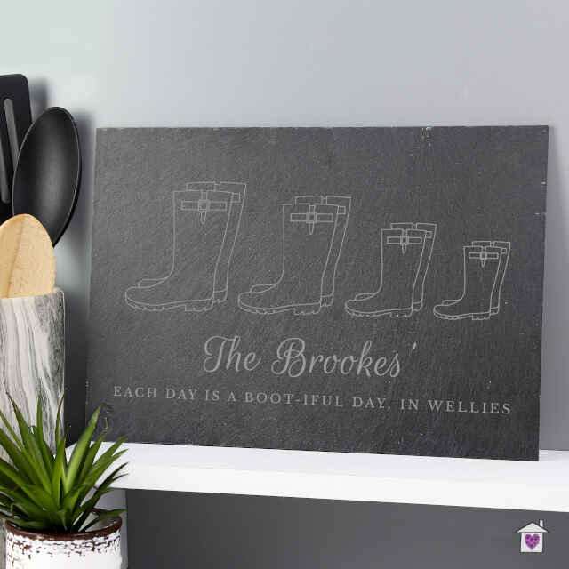 Personalised Welly Boot Family of Four Slate - Image 3