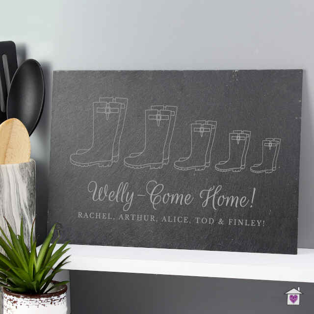 Personalised Welly Boot Family of Five Slate - Image 3