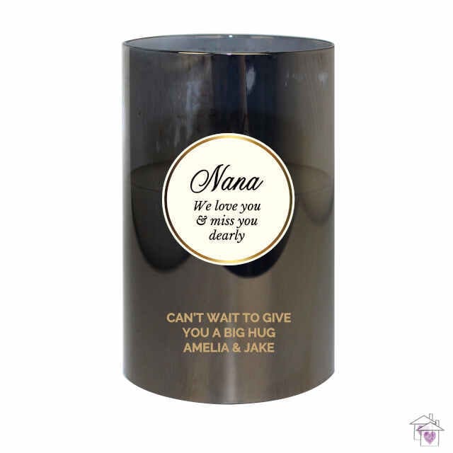 Personalised Opulent Smoked Glass LED Candle - Image 2