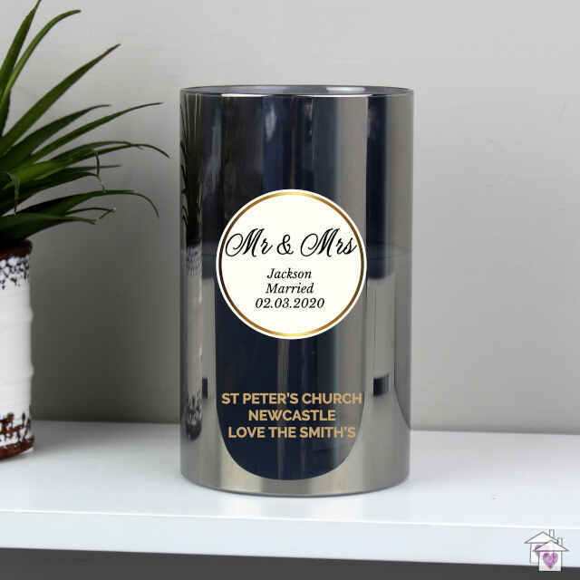Personalised Opulent Smoked Glass LED Candle - Image 3