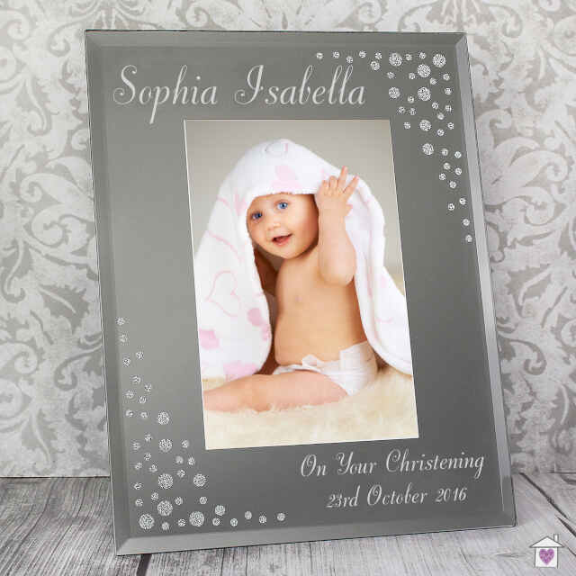 Personalised Any Message 4x6 Diamante Glass Photo Frame - Image 5