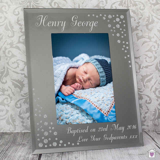 Personalised Any Message 4x6 Diamante Glass Photo Frame - Image 6
