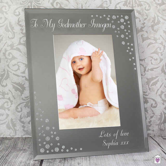 Personalised Any Message 4x6 Diamante Glass Photo Frame - Image 7