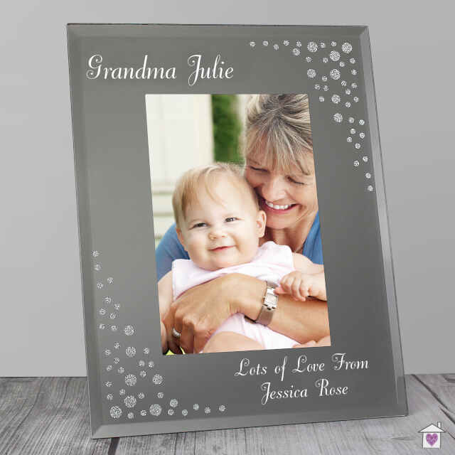 Personalised Any Message 4x6 Diamante Glass Photo Frame - Image 10