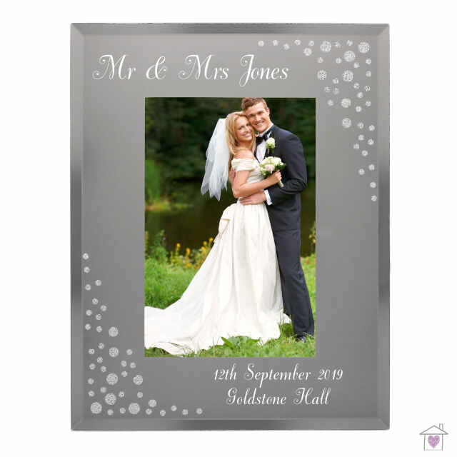 Personalised Any Message 4x6 Diamante Glass Photo Frame - Image 11