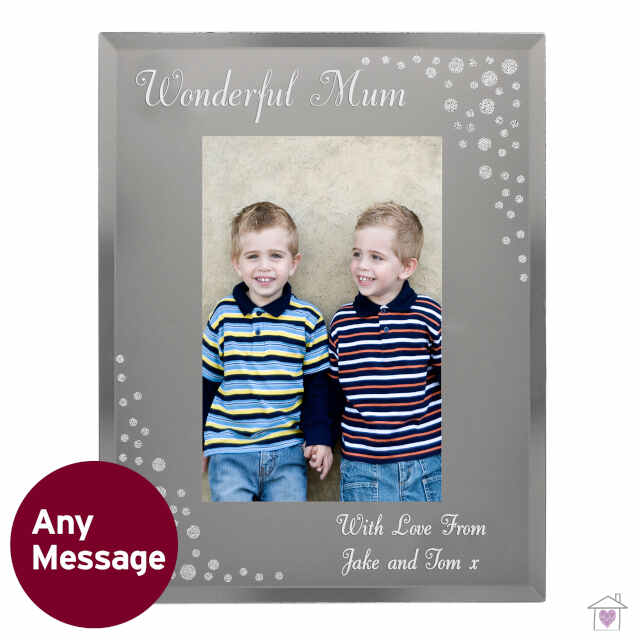 Personalised Any Message 4x6 Diamante Glass Photo Frame - Image 13