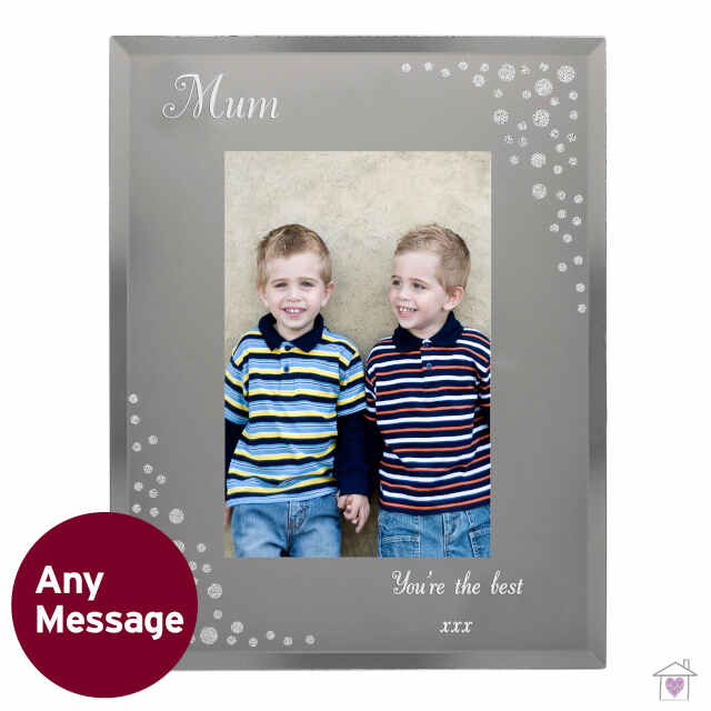 Personalised Any Message 4x6 Diamante Glass Photo Frame - Image 14