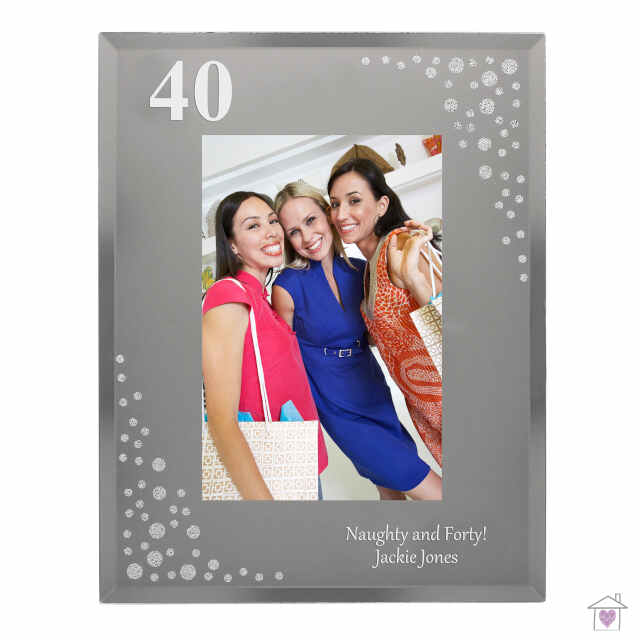 Personalised Big Age 4x6 Diamante Glass Photo Frame - Image 5