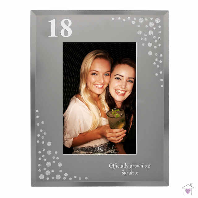 Personalised Big Age 4x6 Diamante Glass Photo Frame - Image 6