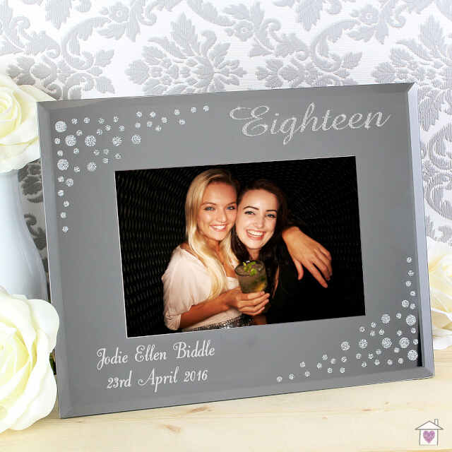 Personalised Eighteen Diamante 6x4 Glass Photo Frame - Image 2