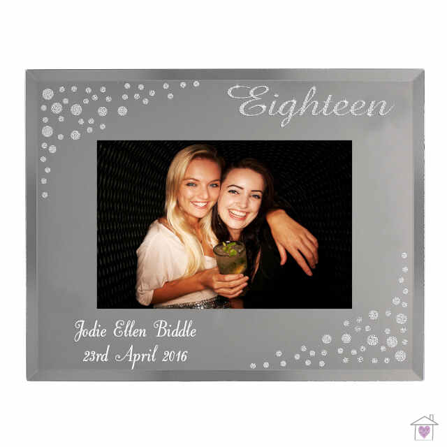 Personalised Eighteen Diamante 6x4 Glass Photo Frame - Image 4