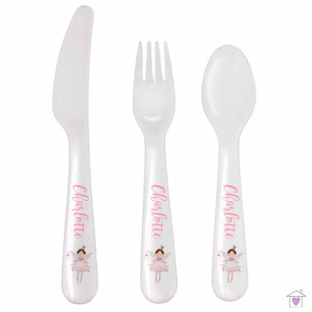 Personalised Fairy Princess 3 Piece Plastic Cutlery Set - Image 2