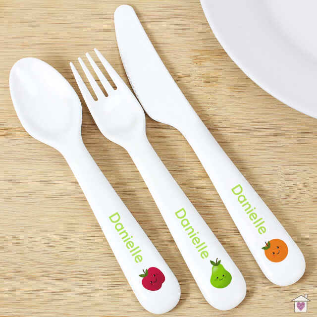 Personalised Healthy Eating Plastic Cutlery - Image 3