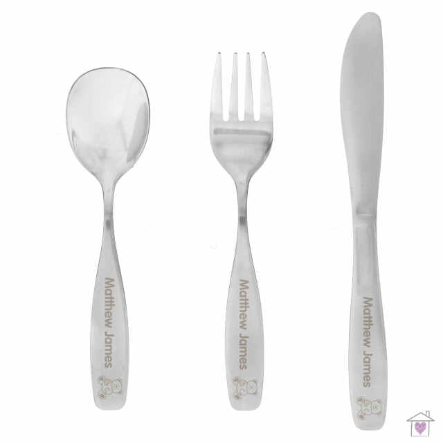 Personalised 3 Piece Teddy Cutlery Set - Image 2