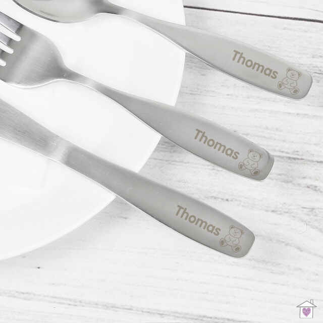Personalised 3 Piece Teddy Cutlery Set - Image 4