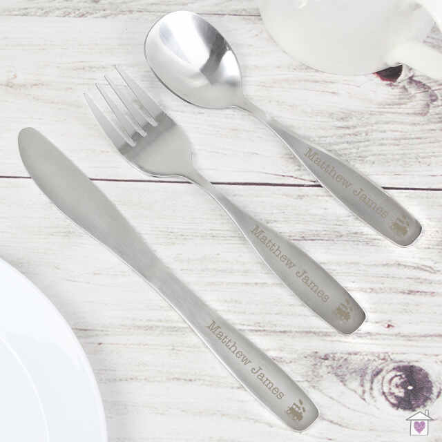 Personalised 3 Piece Train Cutlery Set - Image 4
