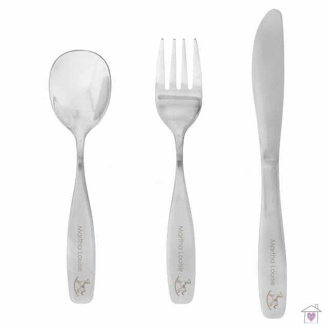Personalised 3 Piece Rocking Horse Cutlery Set - Image 2
