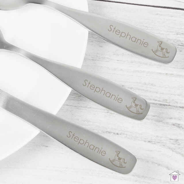 Personalised 3 Piece Rocking Horse Cutlery Set - Image 3