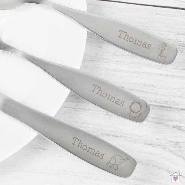 Personalised 3 Piece Hessian Friends Cutlery Set - Image 3