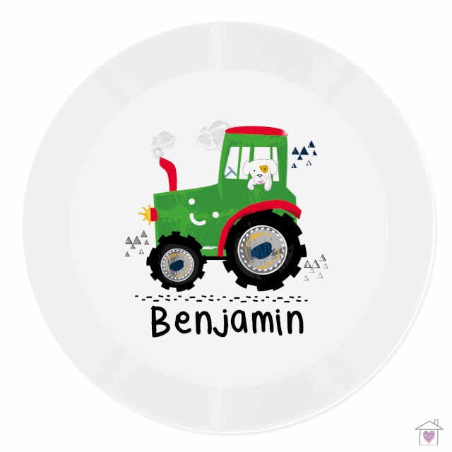 Personalised Tractor Plastic Plate - Image 2