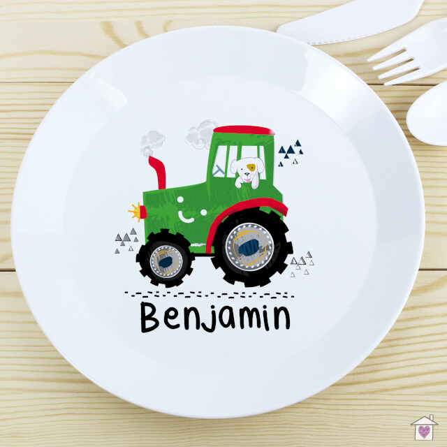 Personalised Tractor Plastic Plate - Image 4