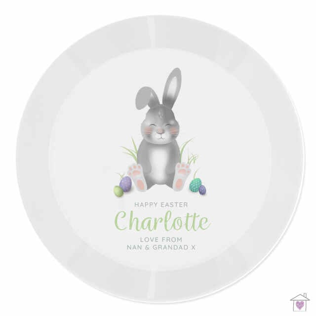 Personalised Easter Bunny Plastic Plate - Image 2