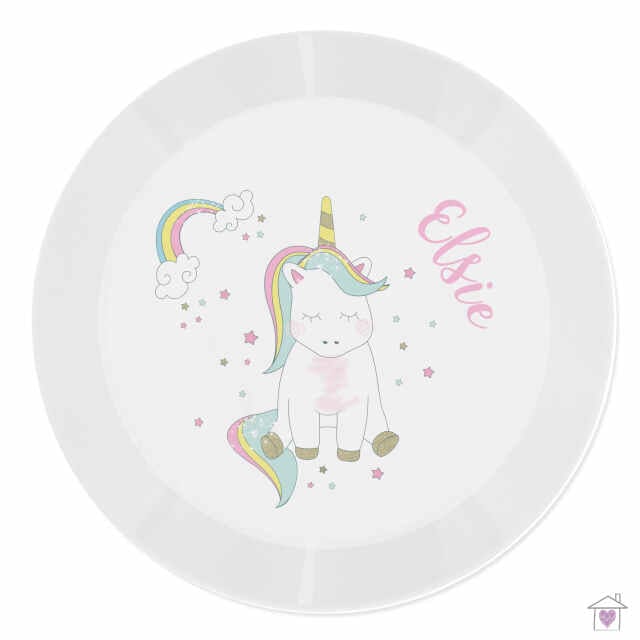 Personalised Baby Unicorn Plastic Plate - Image 2