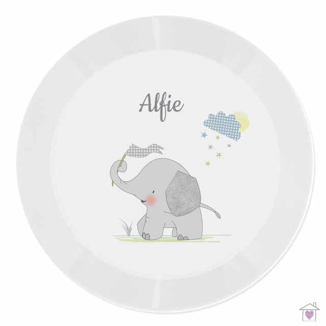 Personalised Hessian Elephant Plastic Plate - Image 4