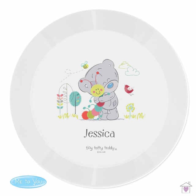 Personalised Tiny Tatty Teddy Cuddle Bug Plastic Plate - Image 2