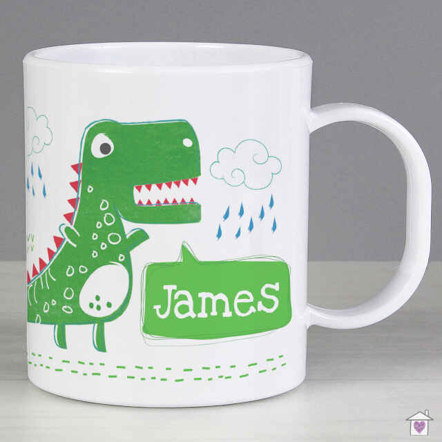 Personalised 'Be Roarsome' Dinosaur Plastic Mug - Image 4