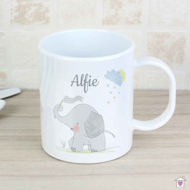 Personalised Hessian Elephant Plastic Mug