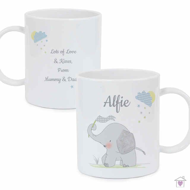 Personalised Hessian Elephant Plastic Mug - Image 5