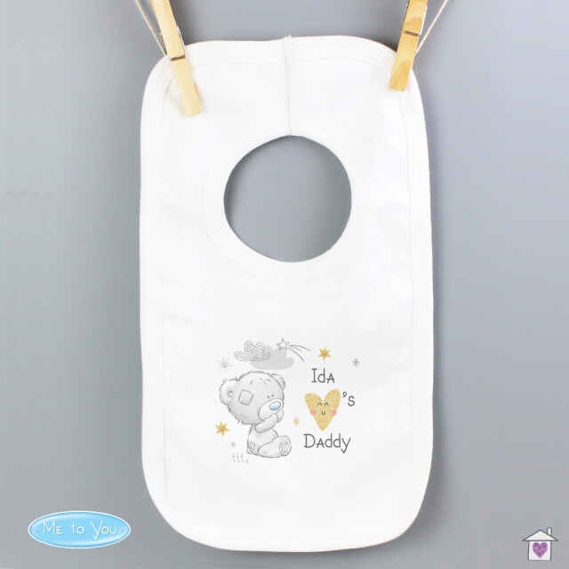 Personalised Tiny Tatty Teddy I Heart Baby Bib - Image 4