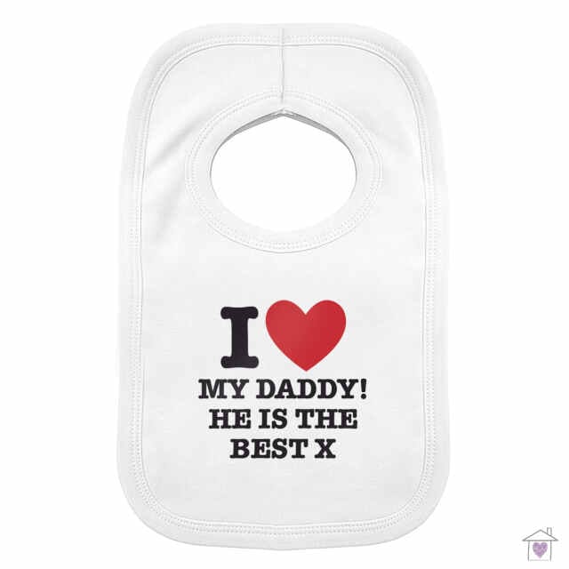 Personalised I HEART 0-3 Months Baby Bib - Image 2