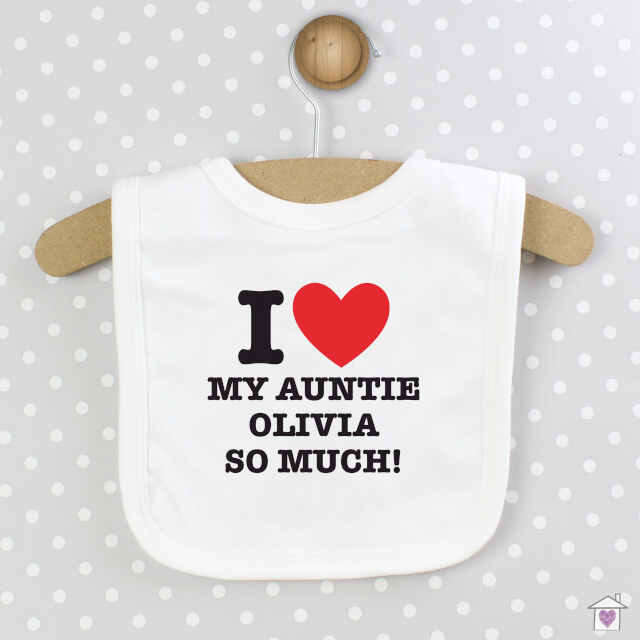 Personalised I HEART 0-3 Months Baby Bib - Image 7