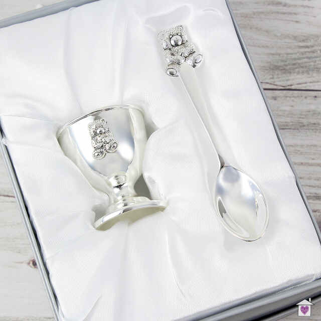 Personalised Silver Egg Cup & Spoon - Image 6