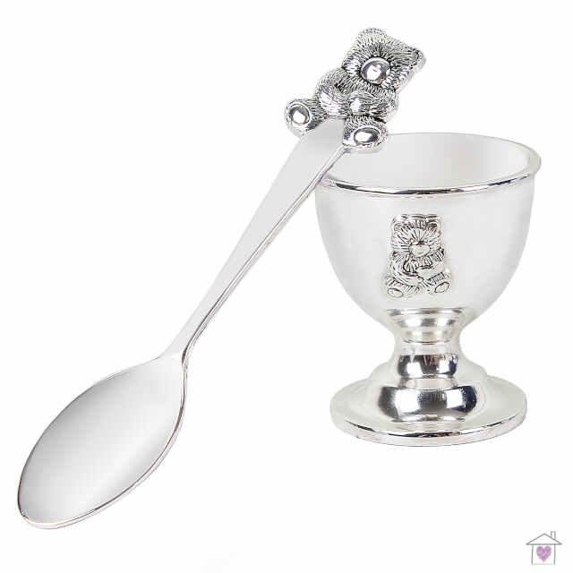 Personalised Silver Egg Cup & Spoon - Image 7