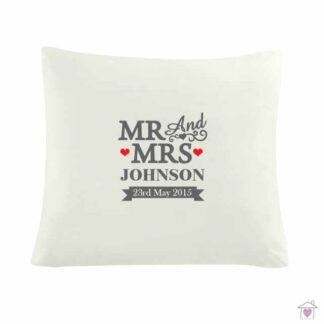 Personalised Mr & Mrs Cushion Cover