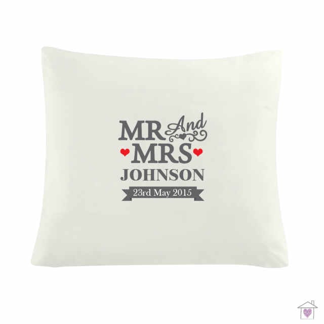 Personalised Mr & Mrs Cushion Cover