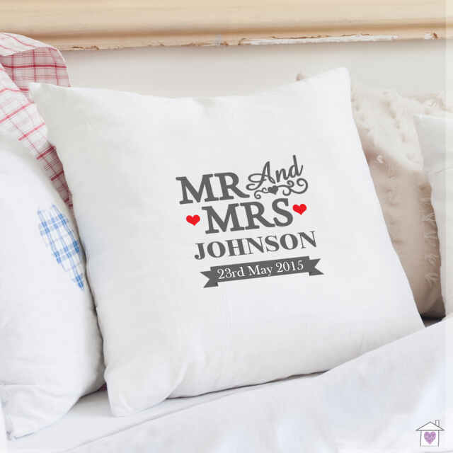 Personalised Mr & Mrs Cushion Cover - Image 2