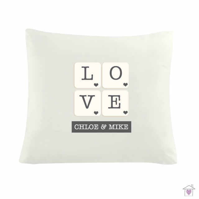 Personalised LOVE Tiles Cushion Cover - Image 2