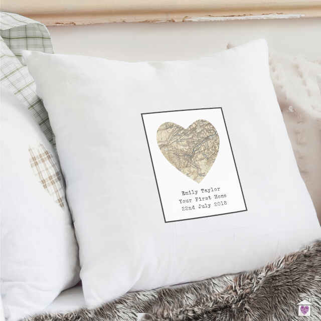 Personalised 1896 - 1904 Revised New Map Heart Cushion Cover - Image 3