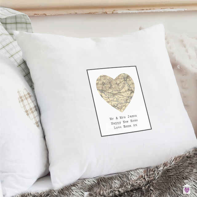 Personalised 1896 - 1904 Revised New Map Heart Cushion Cover - Image 4