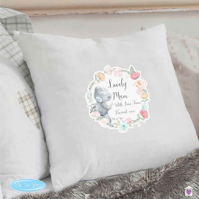 Personalised Me to You Floral Cream Cushion Cover