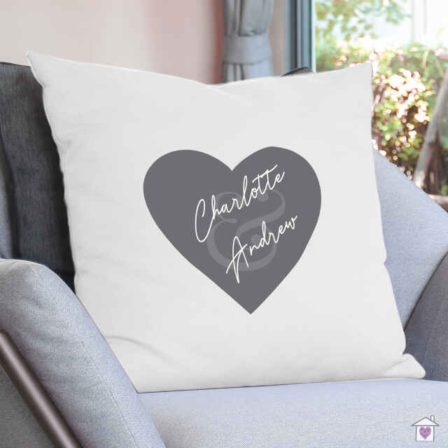 Personalised Couples Heart Cushion Cover - Image 3